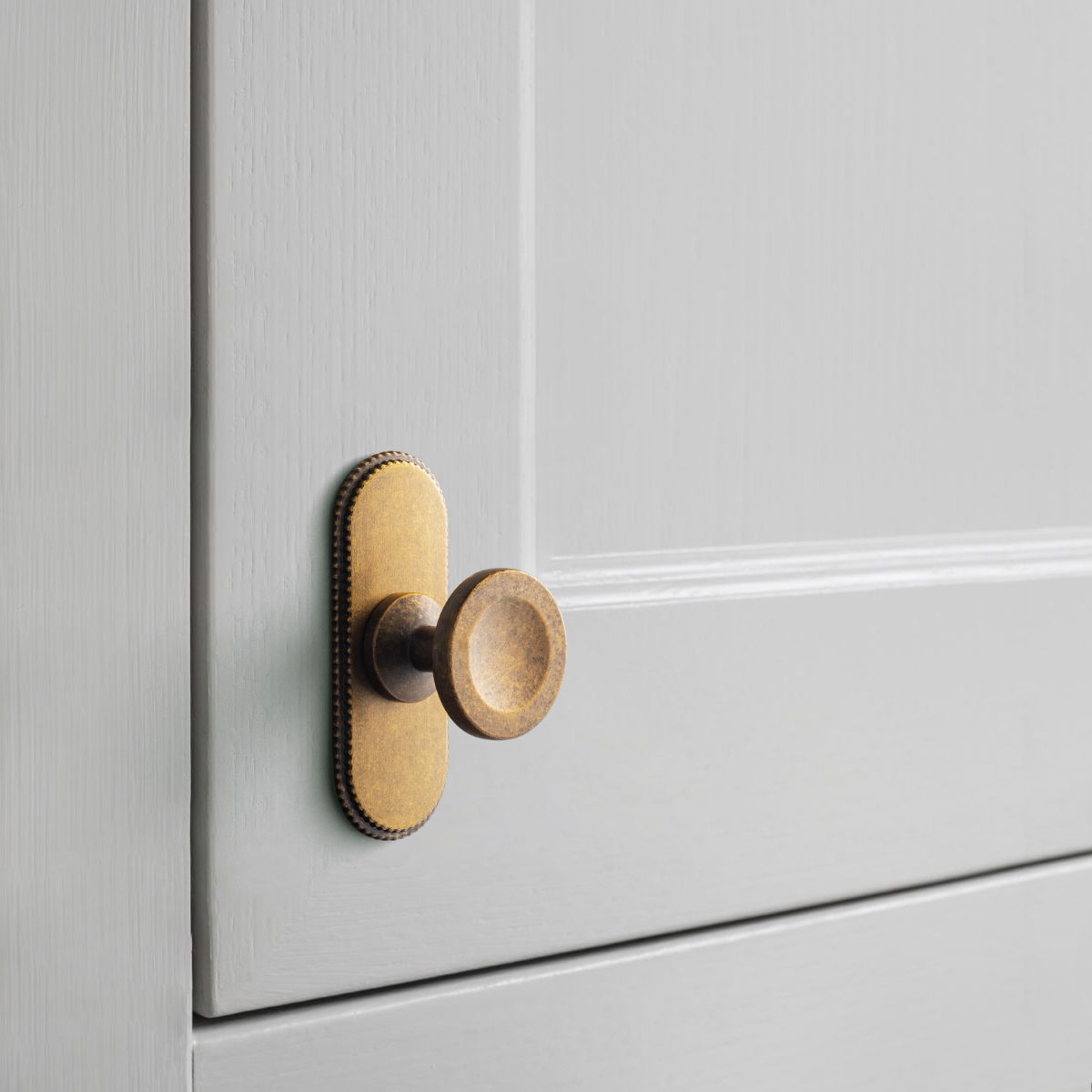 Furniture Hardware With Backplate - 6 Pack Antique Brass Cabinet Knob