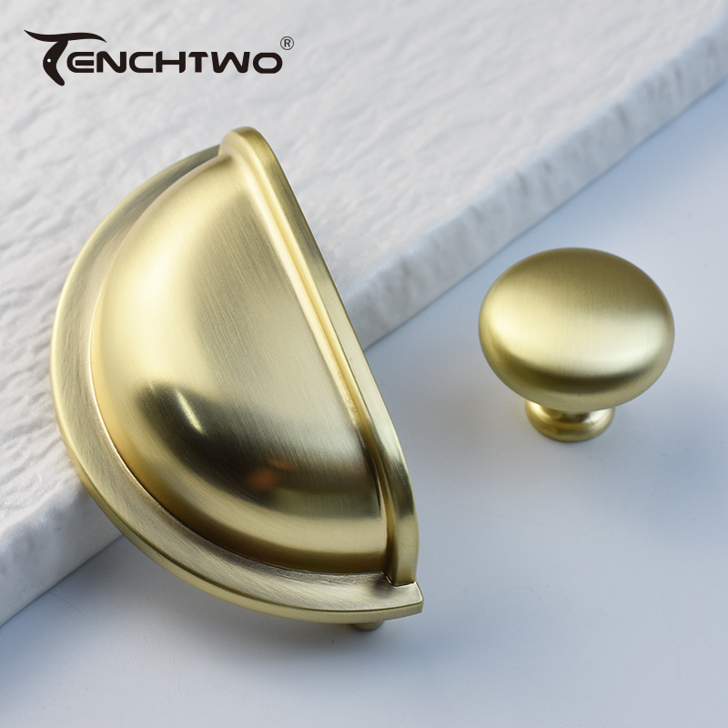 Brushed Brass Furniture Handle - Drawer Pull Gold recension och pris