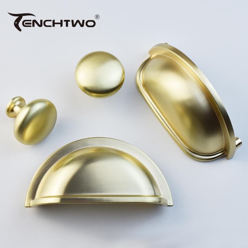 Brushed Brass Furniture Handle - Drawer Pull Gold recension och pris